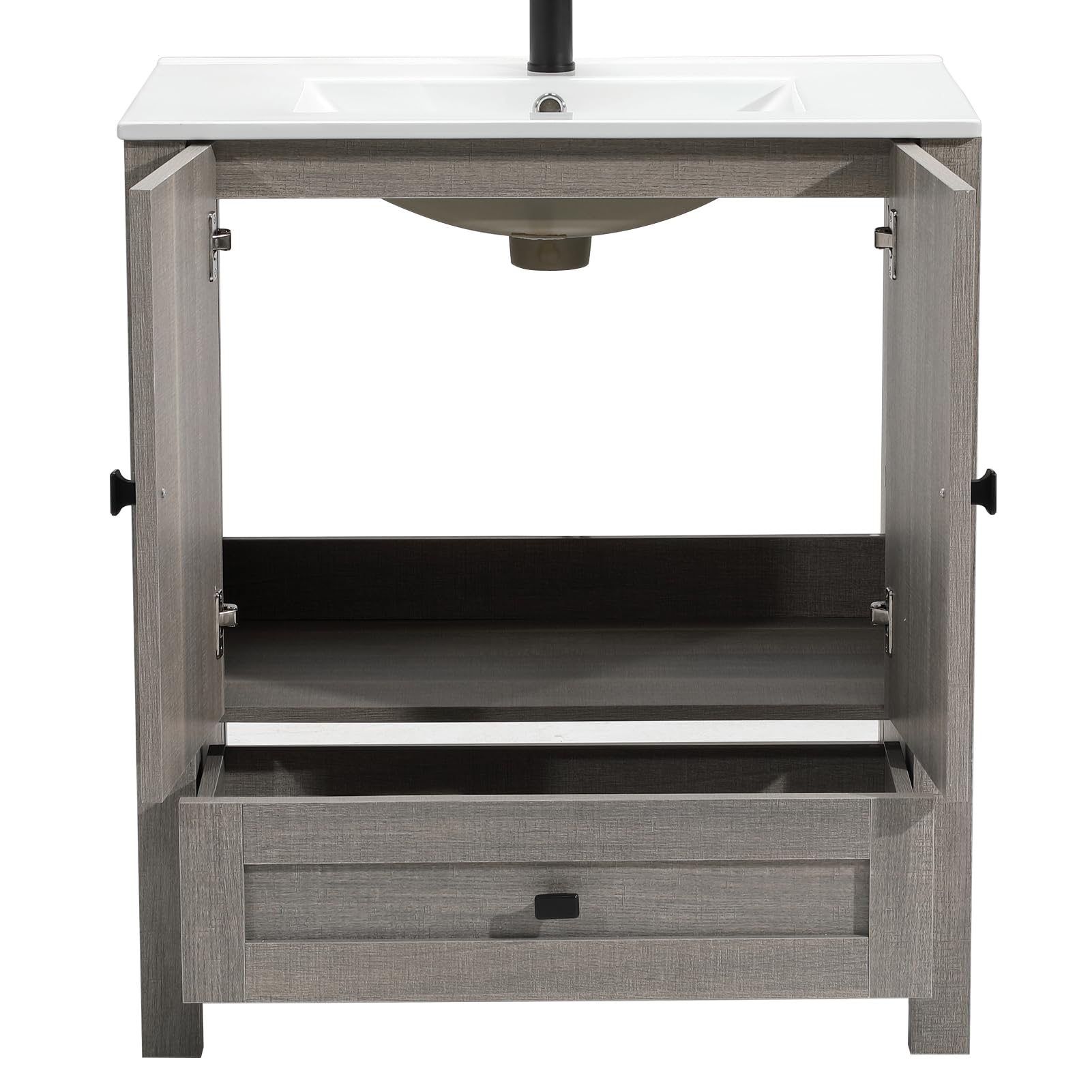 KGAR 30" Bathroom Vanity Grey Modern Bathroom Storage Cabinet,Without Sink