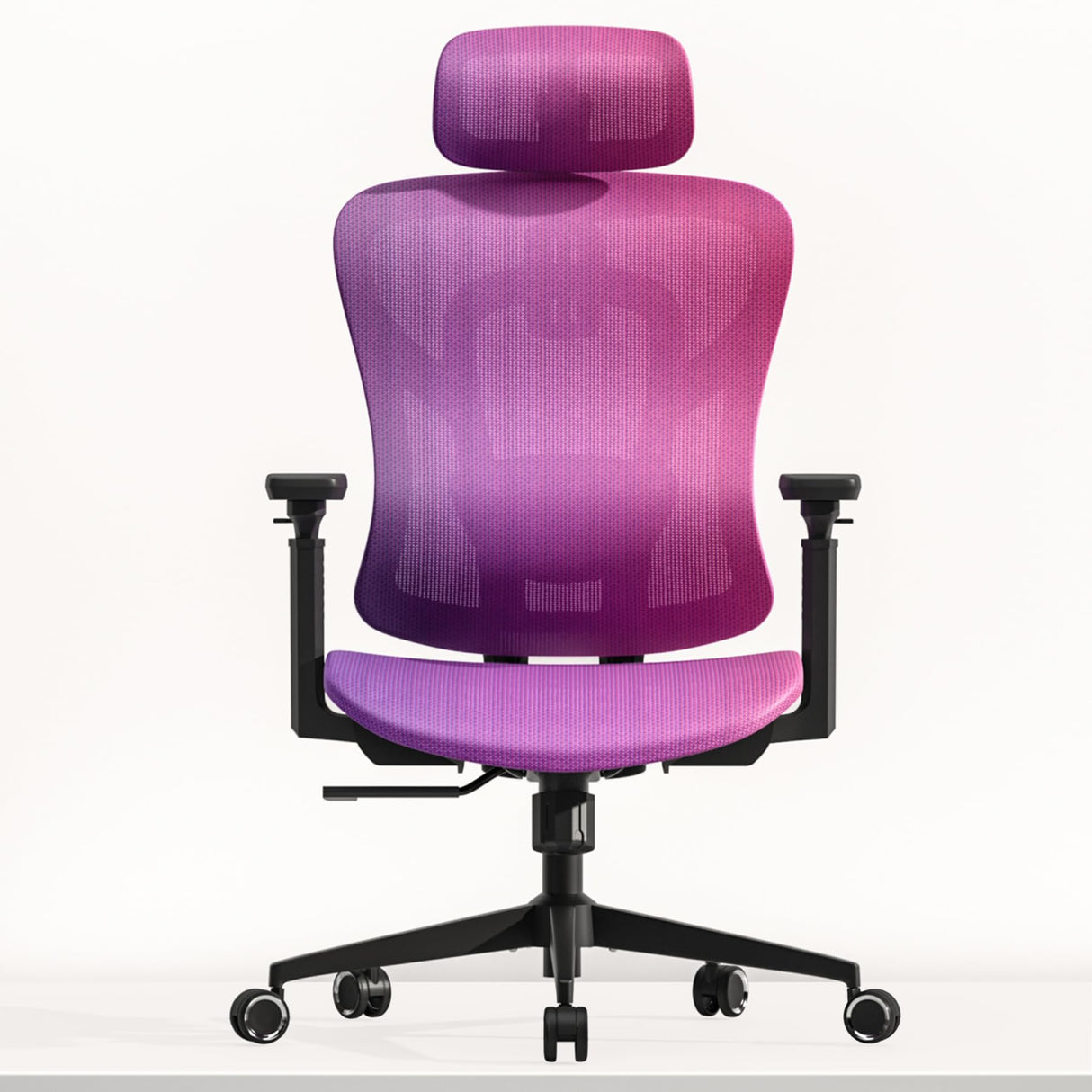 Mesh Office Chair, Gradient Purple Desk Chair with 3D Armrests, Adaptive