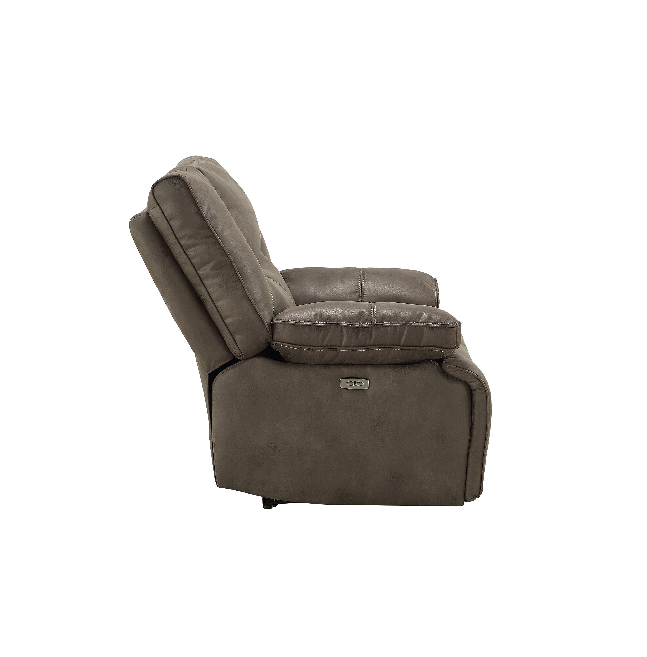 VoltLuxe Leather-Aire Recliner Chair with USB Dock & Push-Button Recline