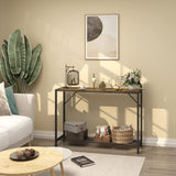 Console Table, 41.7" Industrial Entryway Table with Shelf, Narrow Sofa Table for Hallway,