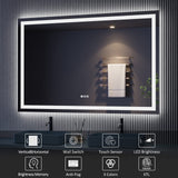 LED Bathroom Mirror 60''x 36'' with Front and Backlight, Large Dimmable