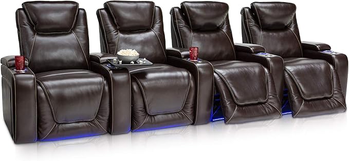 Equinox - Home Theater Seating - Living Room - Top Grain Leather - Power Recline