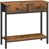 29.5" Narrow Console Table with 2 Fabric Drawers, Small Entryway Table