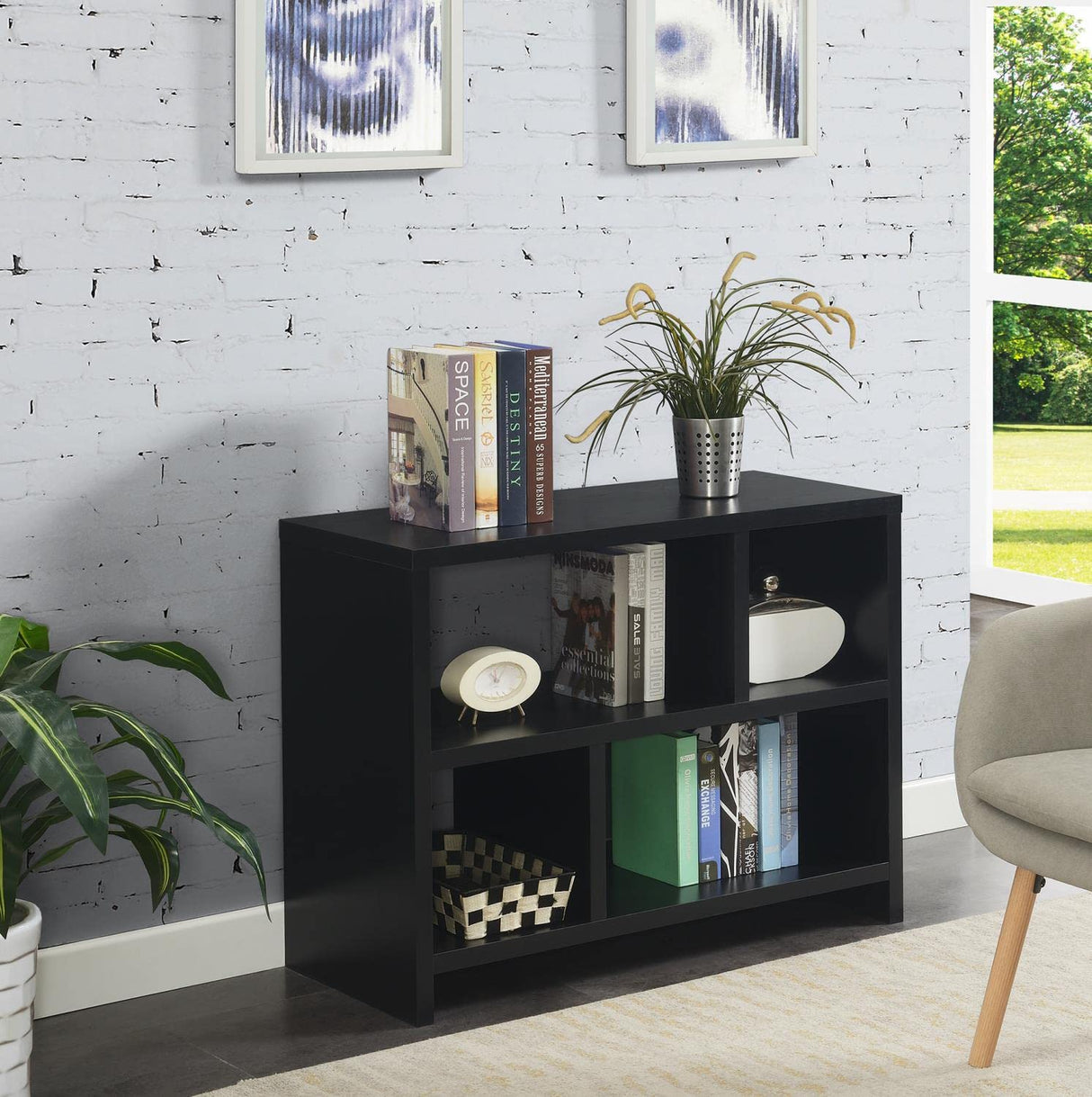 Northfield Console 3-Tier Bookcase, Black