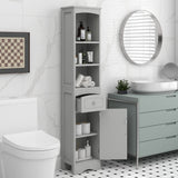 Freestanding Storage Cabinet with Drawer, Adjustable Shelves and Door,