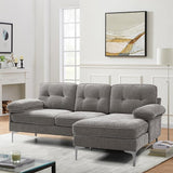 82" Sectional Couch w/Chaise, Chenille Small L Shape Sofa Couch, Sofa with Chaise Mid