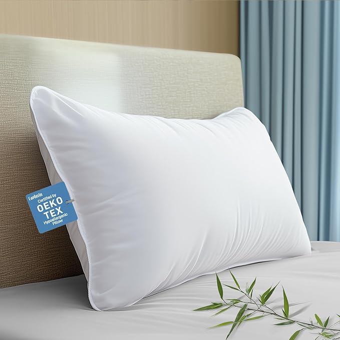 Caelorin Hypoallergenic Bamboo Viscose Shell, Soft Bed Pillows King Size Set of 2