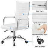 High-Back Office Desk Chair Executive Task Chair Management Chair PU Leather Chair