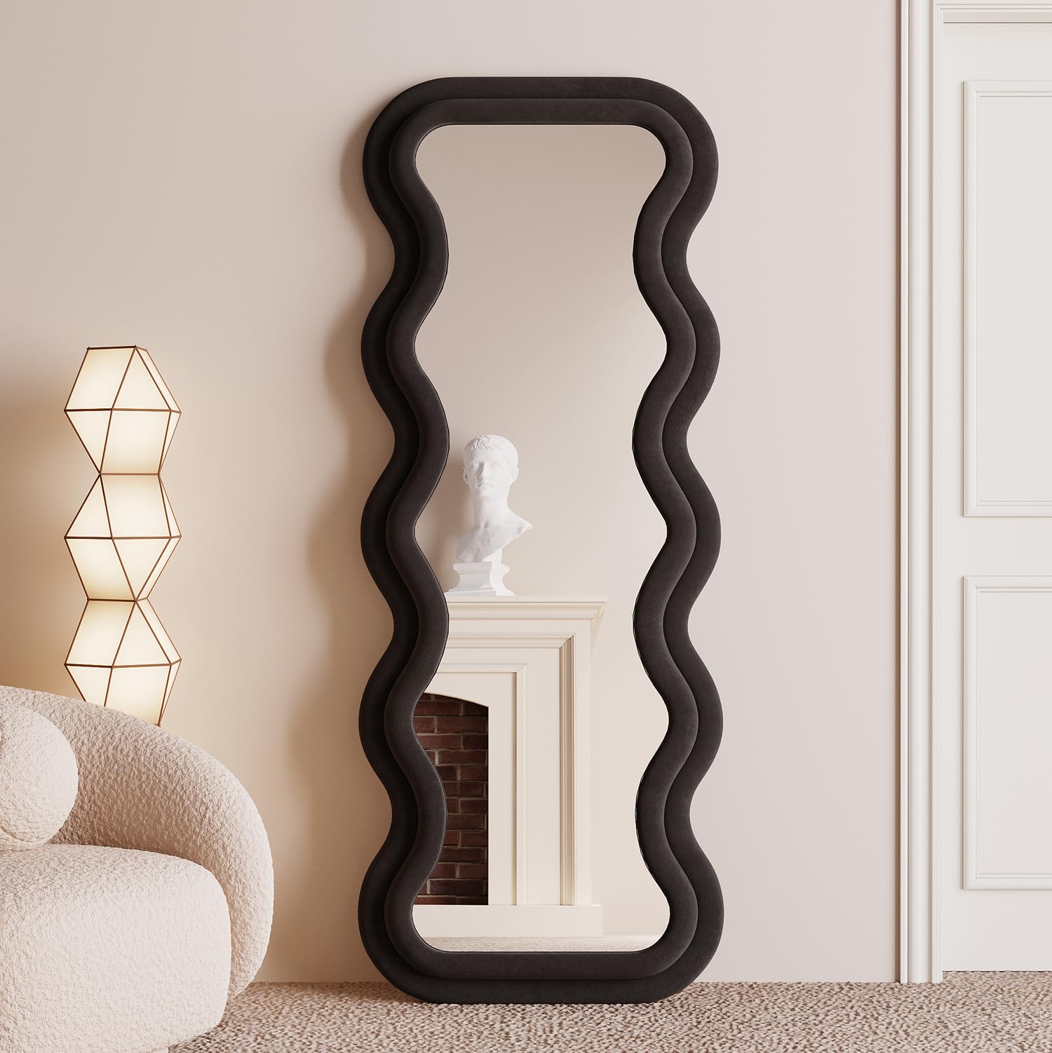 Full Length Wall Mirror 63" x 24" - Irregular Wavy Frame Floor Mirror