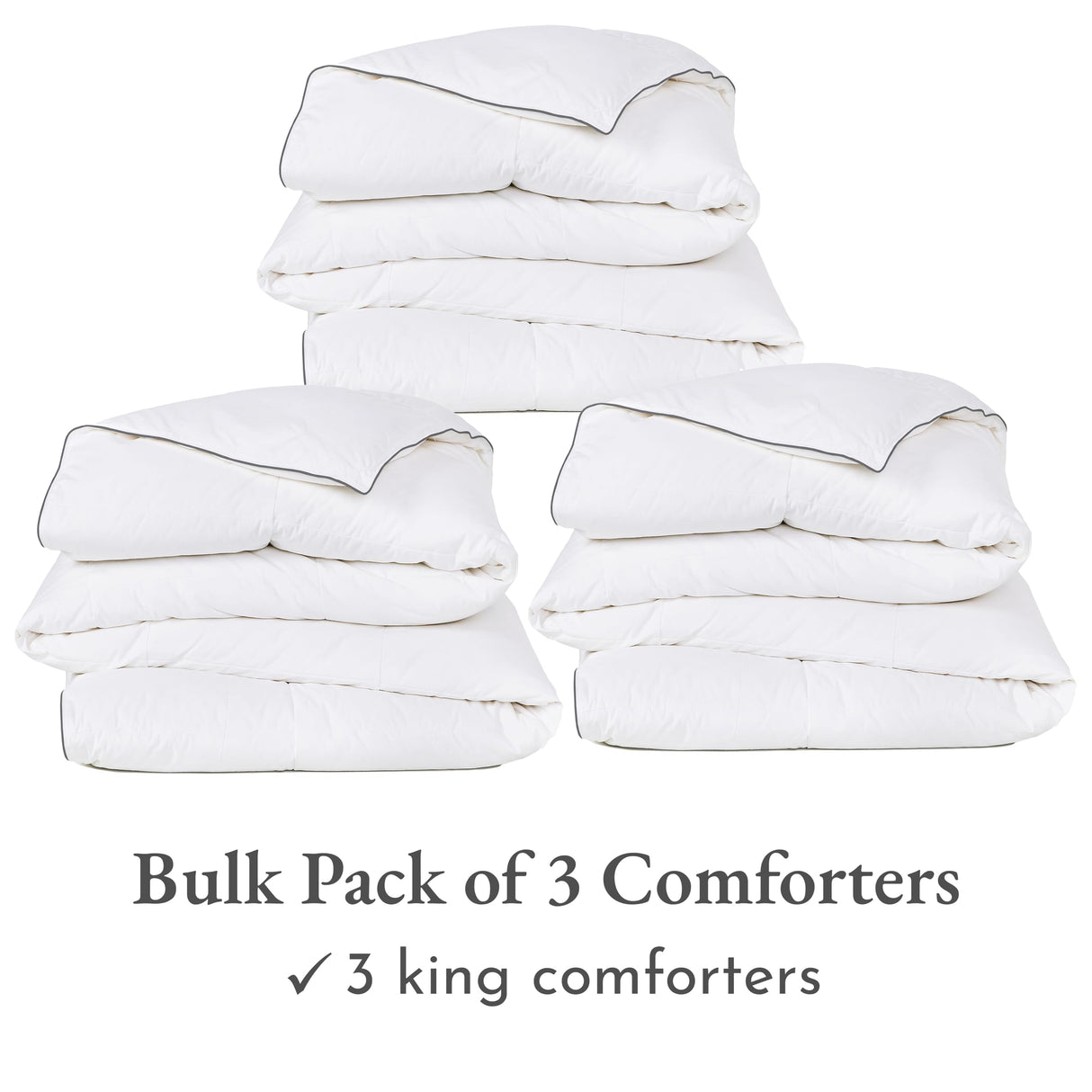 Bulk Pack of 3 King Down Alternative Comforter - Luxury All-Season Down Alternative