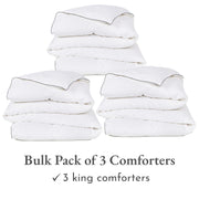 Bulk Pack of 3 King Down Alternative Comforter - Luxury All-Season Down Alternative