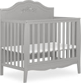 Rose 4-in-1 Convertible Mini Crib in White, JPMA Certified Baby Crib, Non-Toxic Finish,