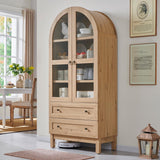 71" Tall Arched Kitchen Pantry, Modern Farmhouse Wood Kitchens Storage Cabinets