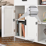 Bathroom Cabinet, Floor Storage Cabinet with Doors and Shelves, Coffee Bar Cabinet