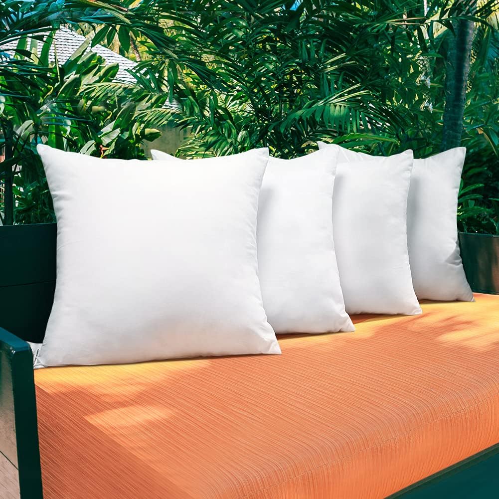 Waterproof Throw Pillow Inserts 18x18 Inch, Set of 4 Water Resistant Square