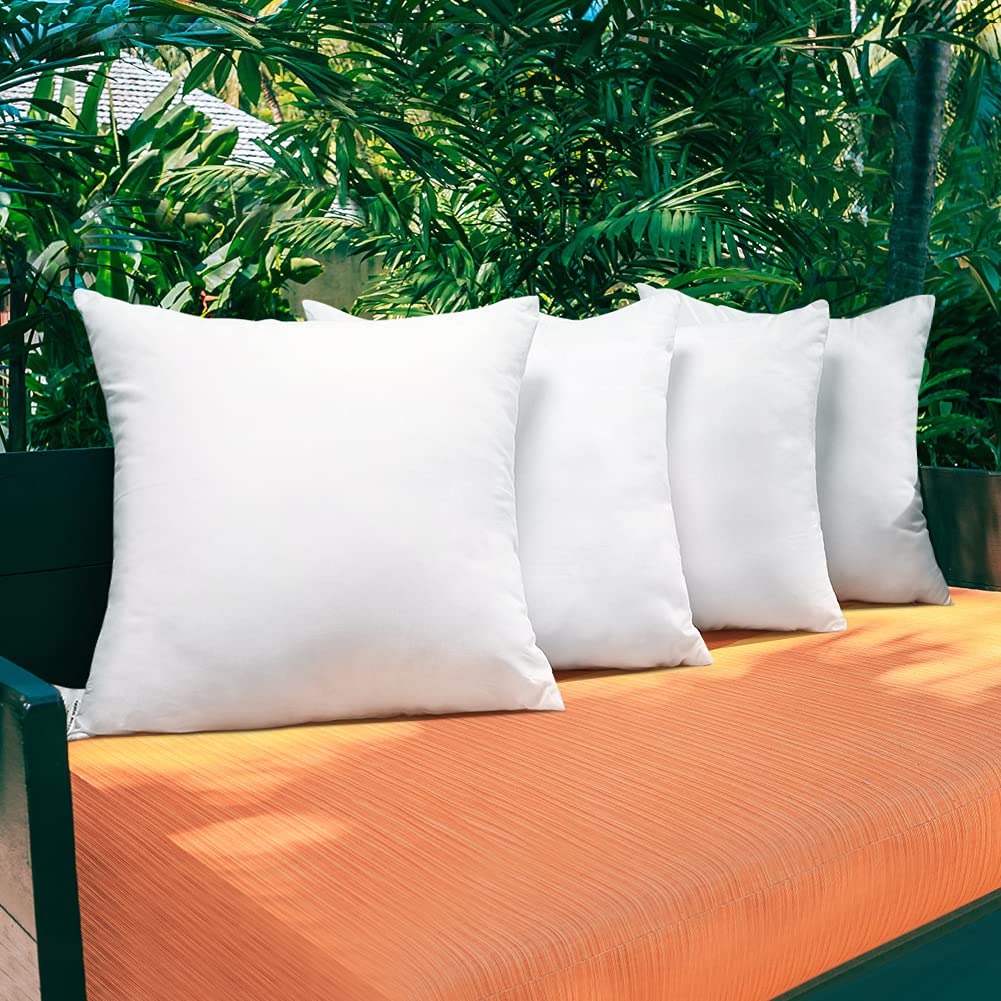 Waterproof Throw Pillow Inserts 18x18 Inch, Set of 4 Water Resistant Square