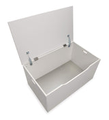 Top Toy Box and Storage Bench Seat with Safety Hinges - White