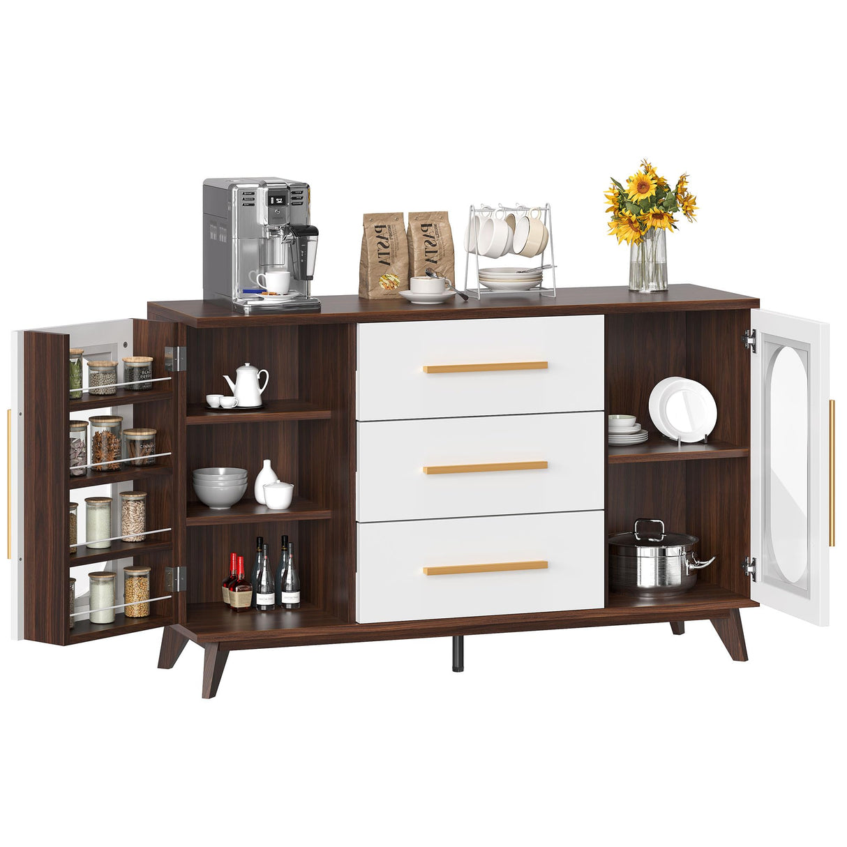 Storage Cabinet, 59'' Sideboard Buffet Cabinet with Storage, Coffee Bar Cabinet