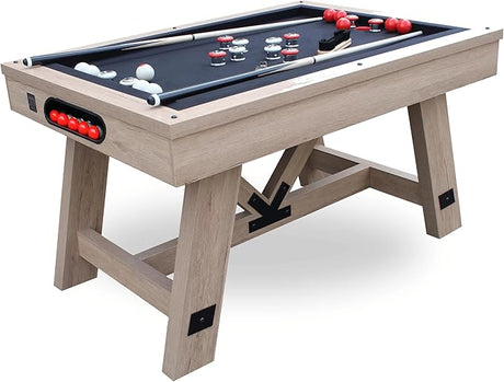 54" Bumper Pool Table for Adults and Kids Game Room, Poker Table Top, Comes