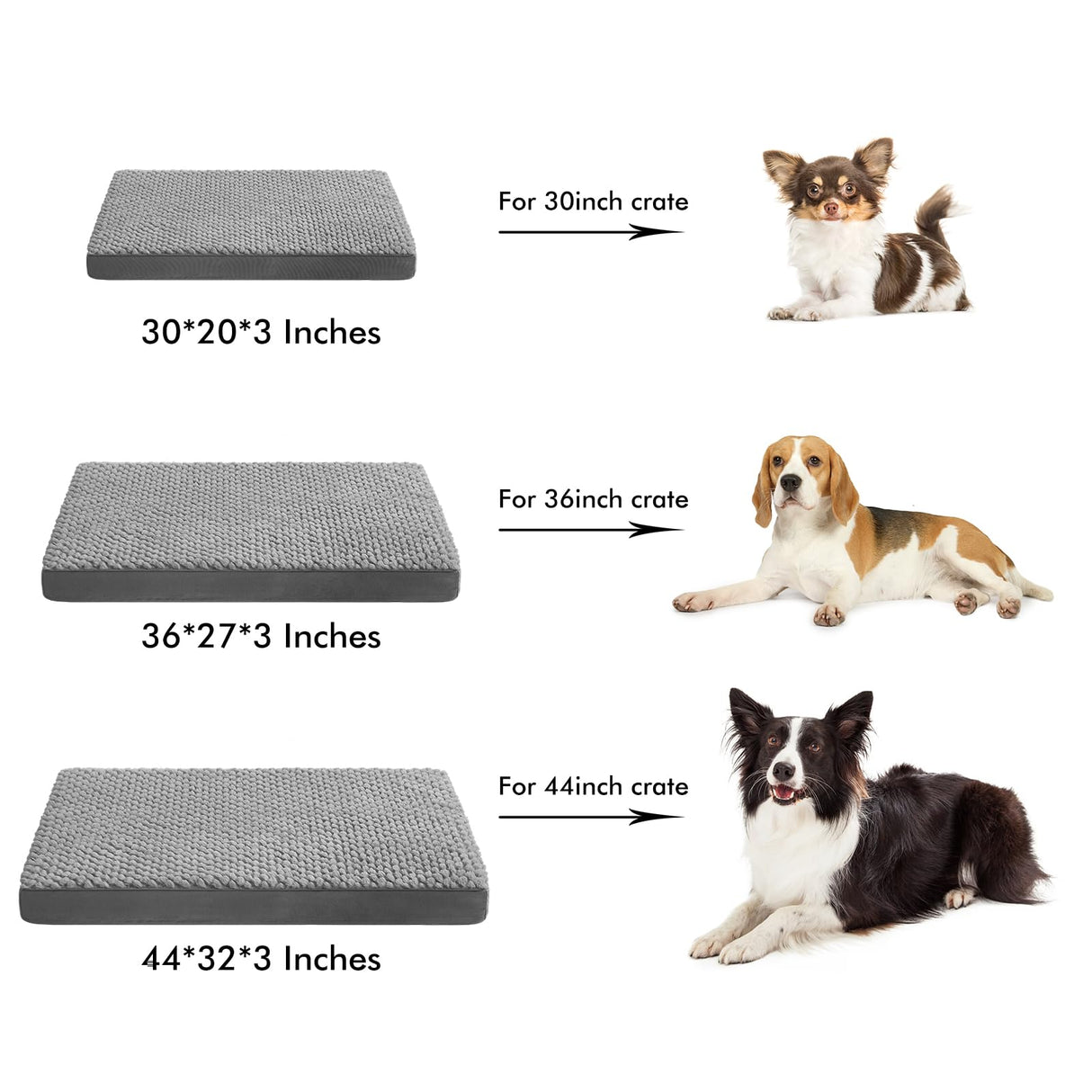 Medium Orthopedic Crate Bed for Dogs（30*20*3in）-Waterproof Dog Crate Pads- Egg