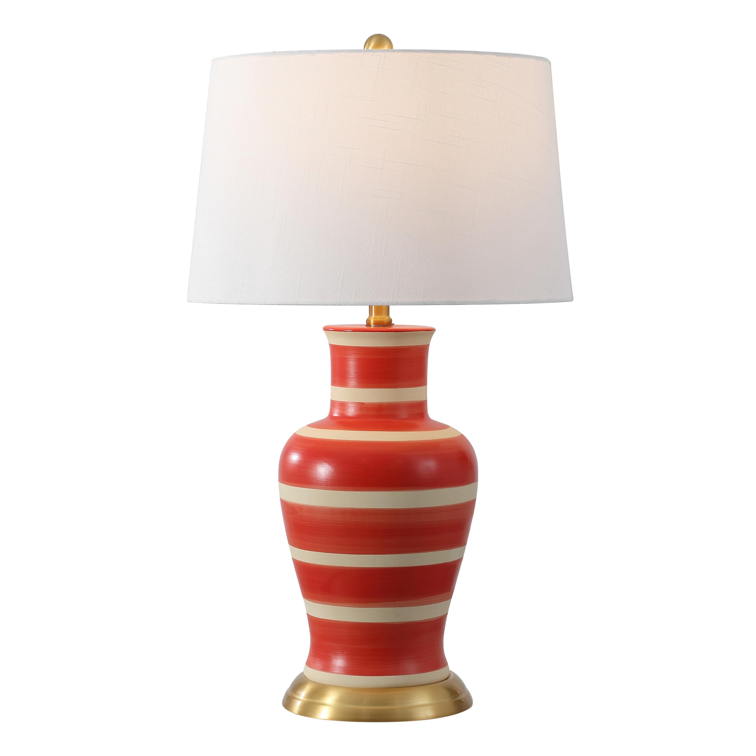 JONATHAN Y JYL4026K Julian 29" Traditional Classic Ceramic Urn LED Table Lamp, Red/Beige for Bedroom, Living Room, Kitchen, Home Office, Kids Room