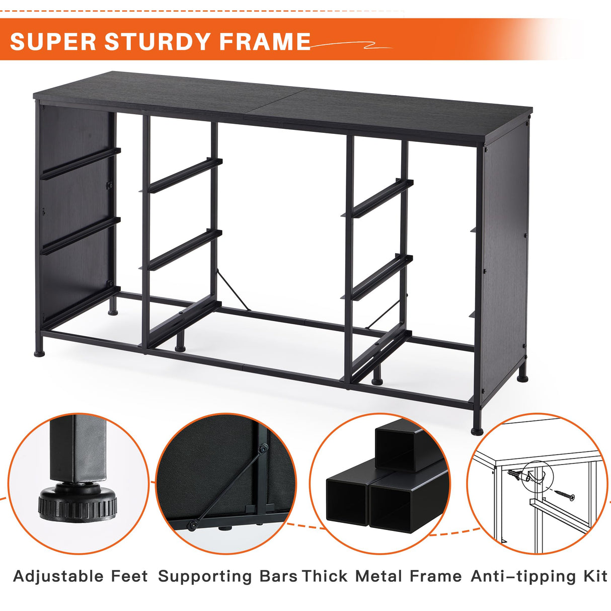 Dresser TV Stand with 9 Drawers for 60'' TV Stand for Bedroom Long Dresser