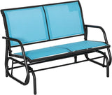 2-Person Outdoor Glider Bench, Patio Double Swing Rocking Chair Loveseat w/Powder