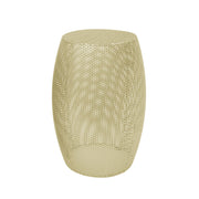 Round Metal Hollow Accent Side Table Set, Modern Drum Shape End Table with Pedestal