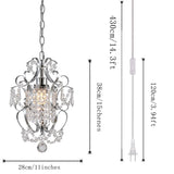 Plug in Chandelier Hanging Light Fixture with 14.27 Ft Hanging Cord and On/Off Switch