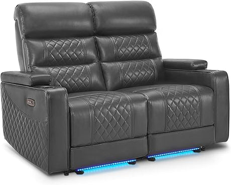 Electric Power Reclining Loveseat Sofa with Adjustable Headrests for Living Room,