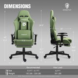 Ergonomic Gaming Chair with Massage Lumbar Support and Footrest