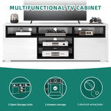 LED TV Stand for 65 inch TV, Modern Entertainment Center with 2 Storage Cabinet,