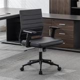 Office Desk Chair with Adjustable Arm Rests, Mid Back Ergonomic Swivel Conference Room