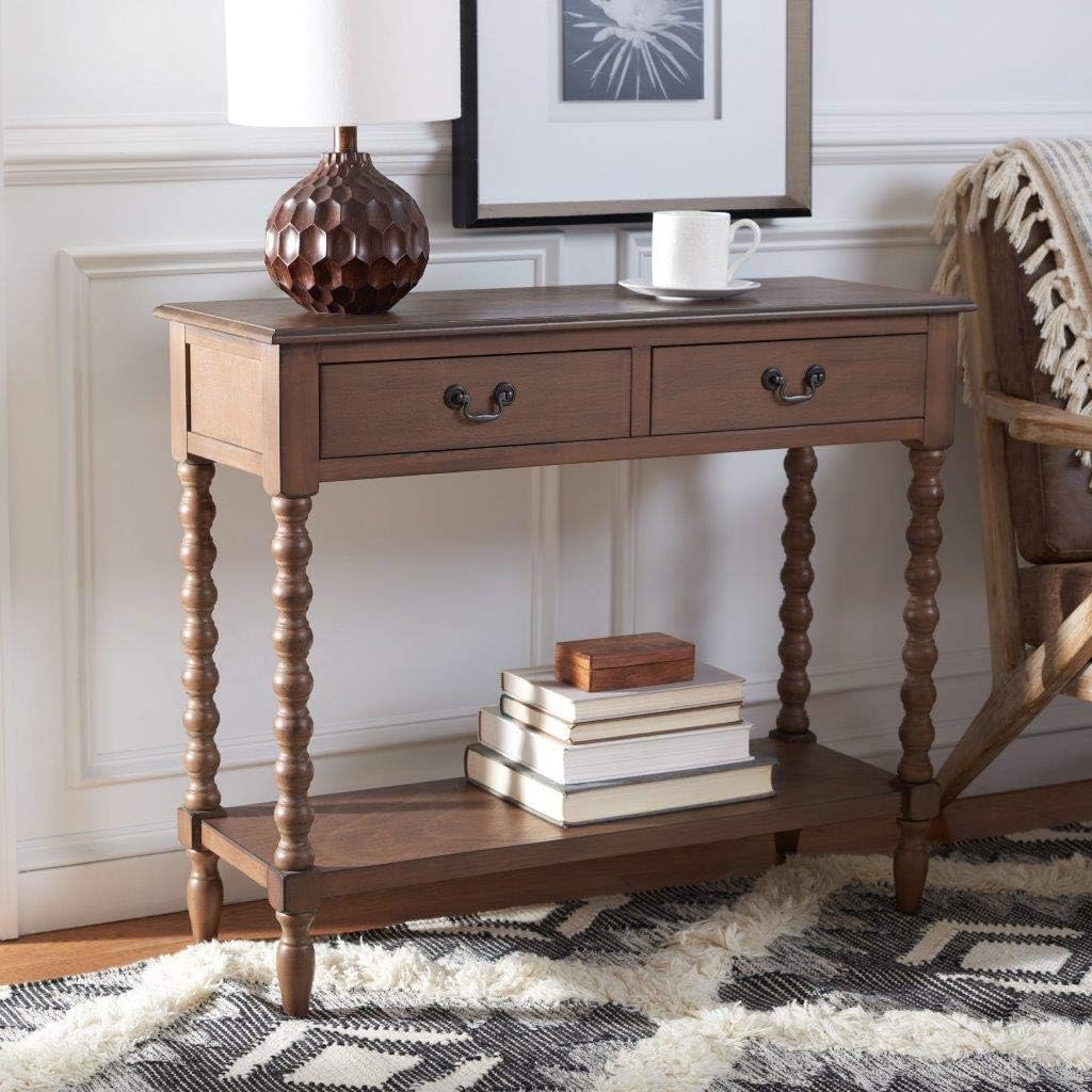 Home Collection Athena Brown 2-Drawer Console Table, 0