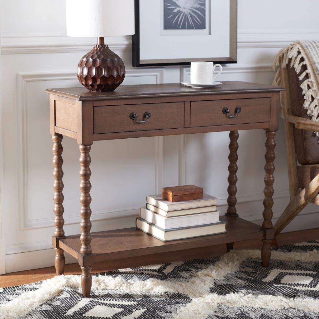 Home Collection Athena Brown 2-Drawer Console Table, 0