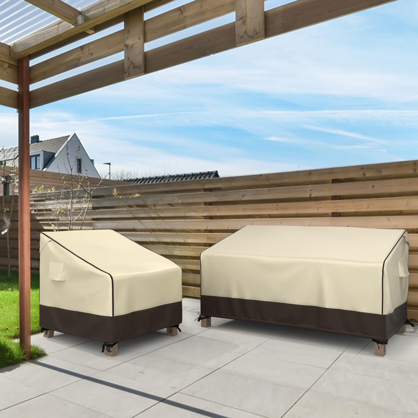Outdoor Couch Cover Waterproof, Patio Furniture Covers for 3-Seater Couch