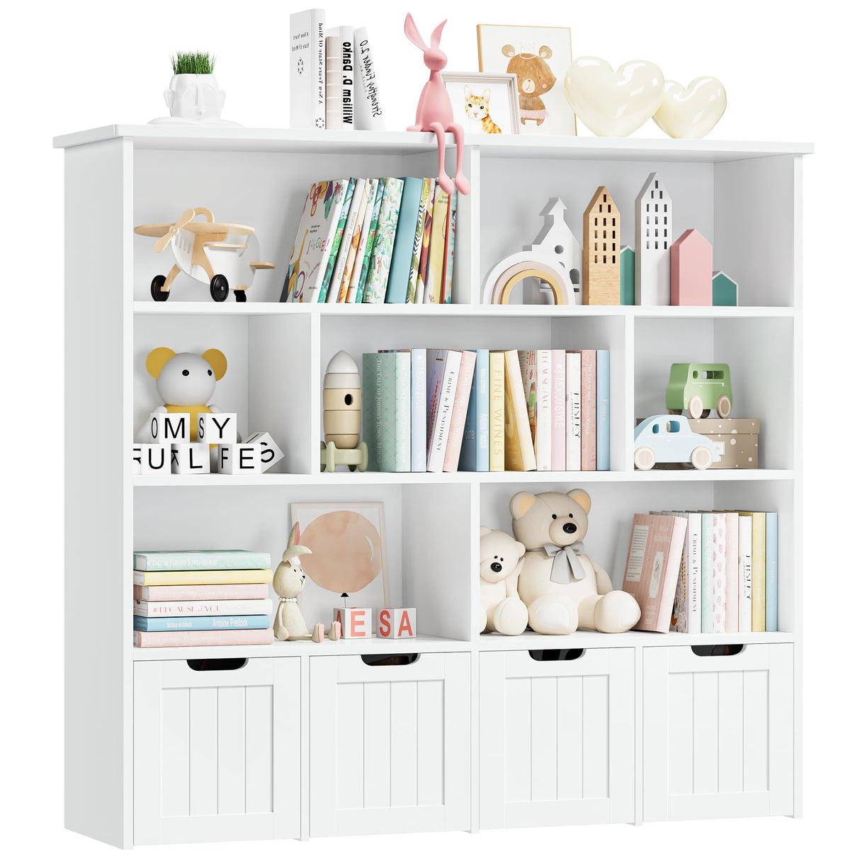 Toy Storage Organizer, Large Toy Organizers and Storage with 4 Movable Drawers