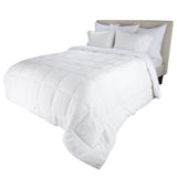 Reversible Oversized Down Alt Comforter with Sherpa-Twin, White