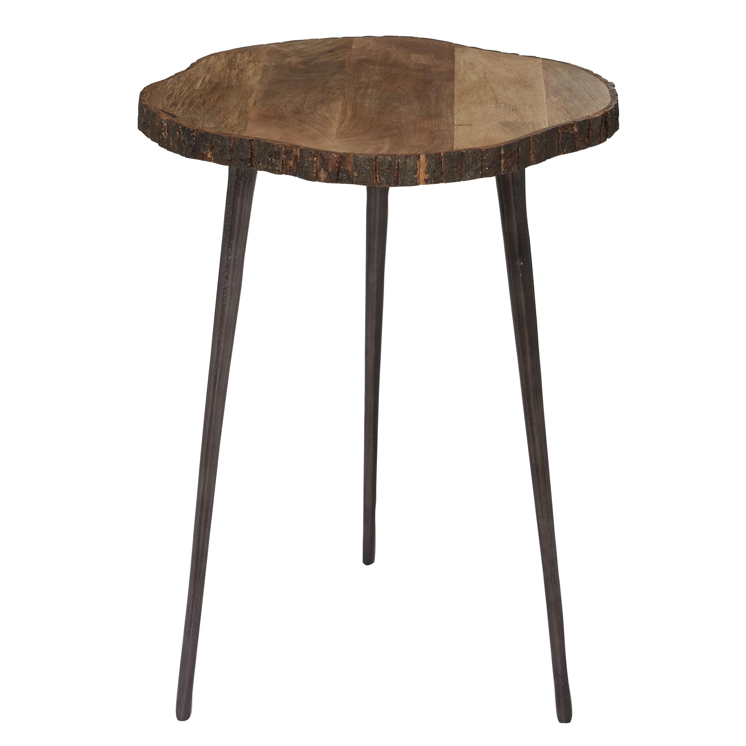 Mango Wood Side End Accent Table End Table, Side Table 21" x 21" x 25", Brown