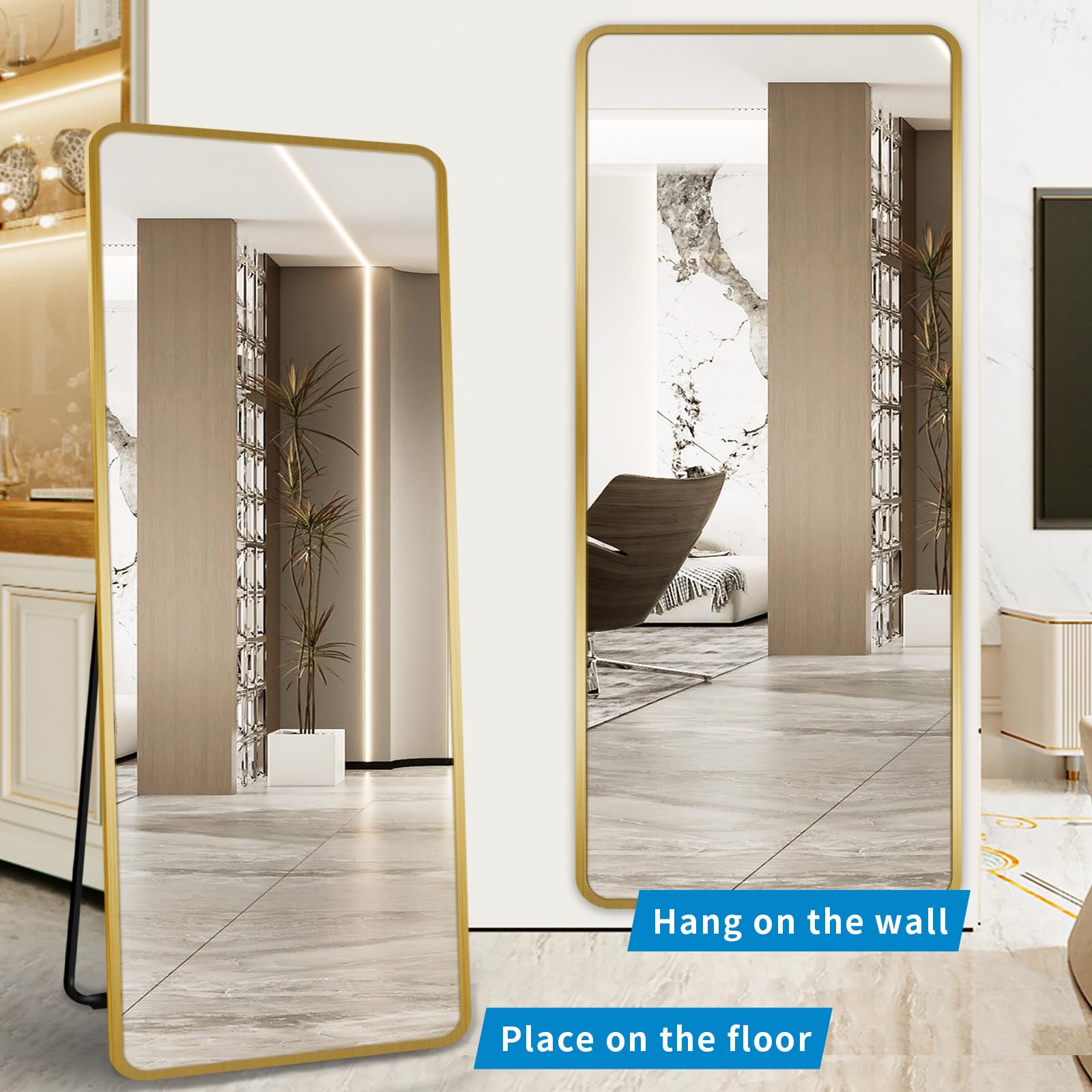 65"x22" Floor Mirror Full Length Mirror Standing Mirror Full Body Mirror
