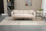 Velvet Loveseat Sofa, Modern Sleeper Sofa Couch with 2 Pillows