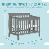 Aden 4-in-1 Convertible Mini Crib In French White, Greenguard Gold Certified, Non-Toxic