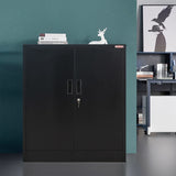 Locking Cabinet, 36" Metal storage cabinet with 2 Adjustable Shelves