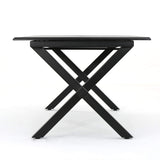 Exuma Outdoor Expandable Cast Aluminum Rectangular Dining Table, Black