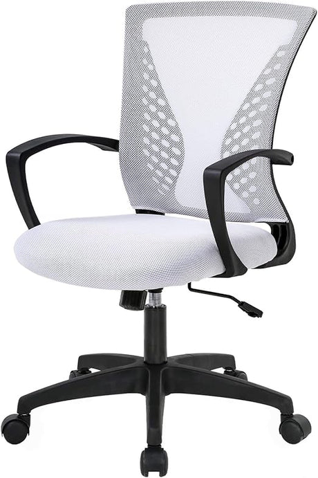 Home Office Chair Mid Back PC Swivel Lumbar Support Adjustable Desk Task Computer Ergonomic Comfortable Mesh Chair