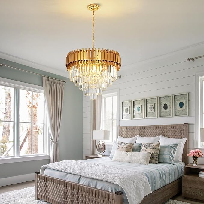 Modern Crystal Pendant Light Luxury Gold Crystal Chandelier Lights 5
