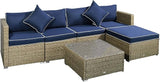 Outdoor Wicker Conversation Set All Weather PE Rattan Sectional