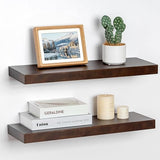 Floating Shelves for Wall, Natural Wood Shelf Decor for Bathroom Kitchen Bedroom