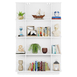 LITTLE TREE 5-Shelf Tall White Bookshelf Wood Bookcase