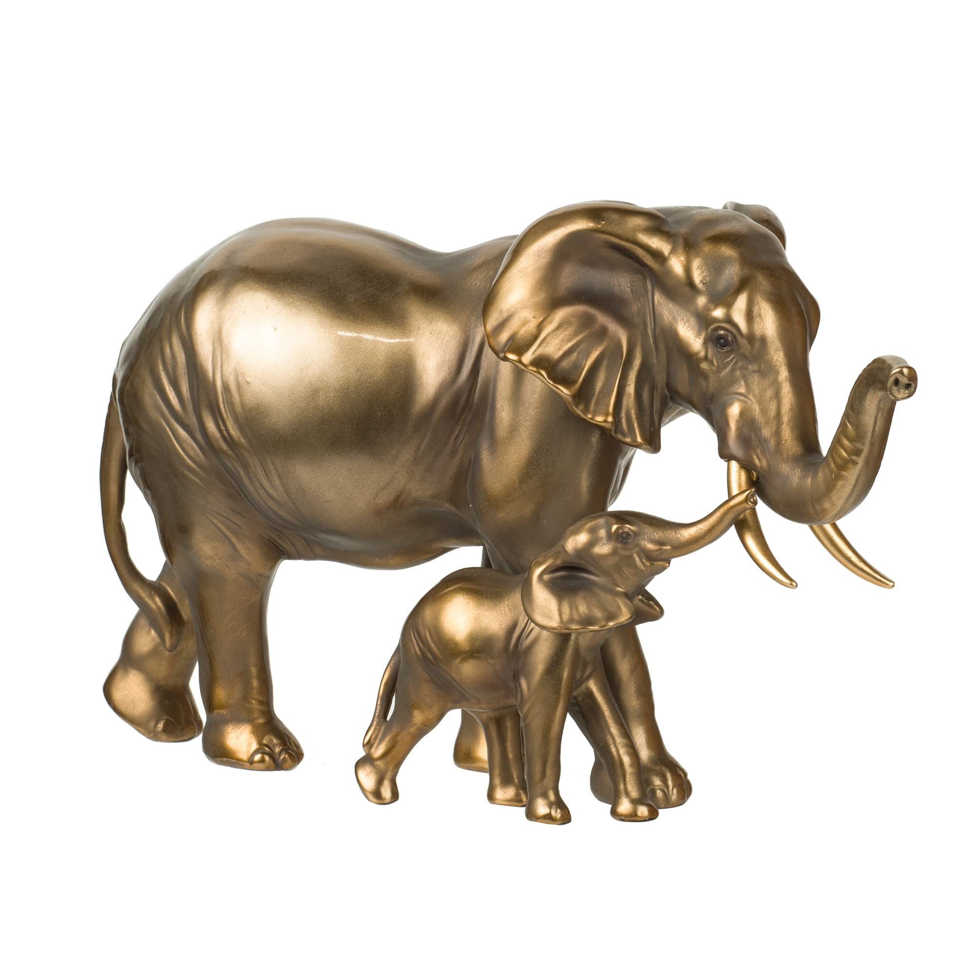 Elephant Statue Home Decor, Elephant Gifts for Women, Resin Elephant Figurines Gold